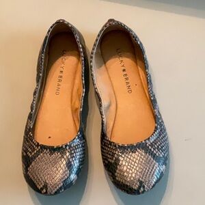 Lucky Snake Skin Ballet Flates